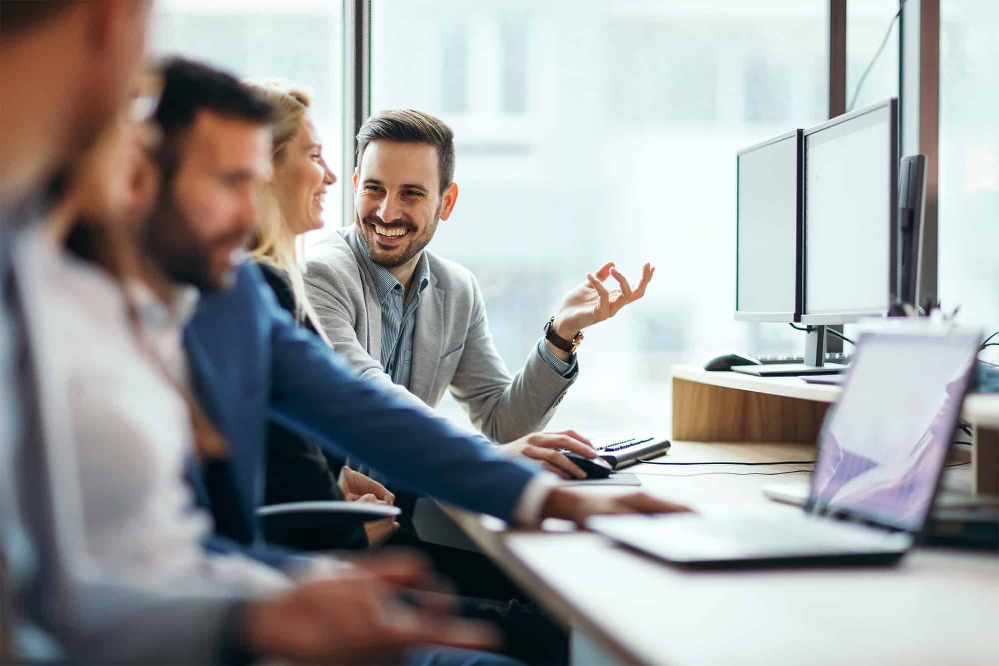 Picture of business people working together in office