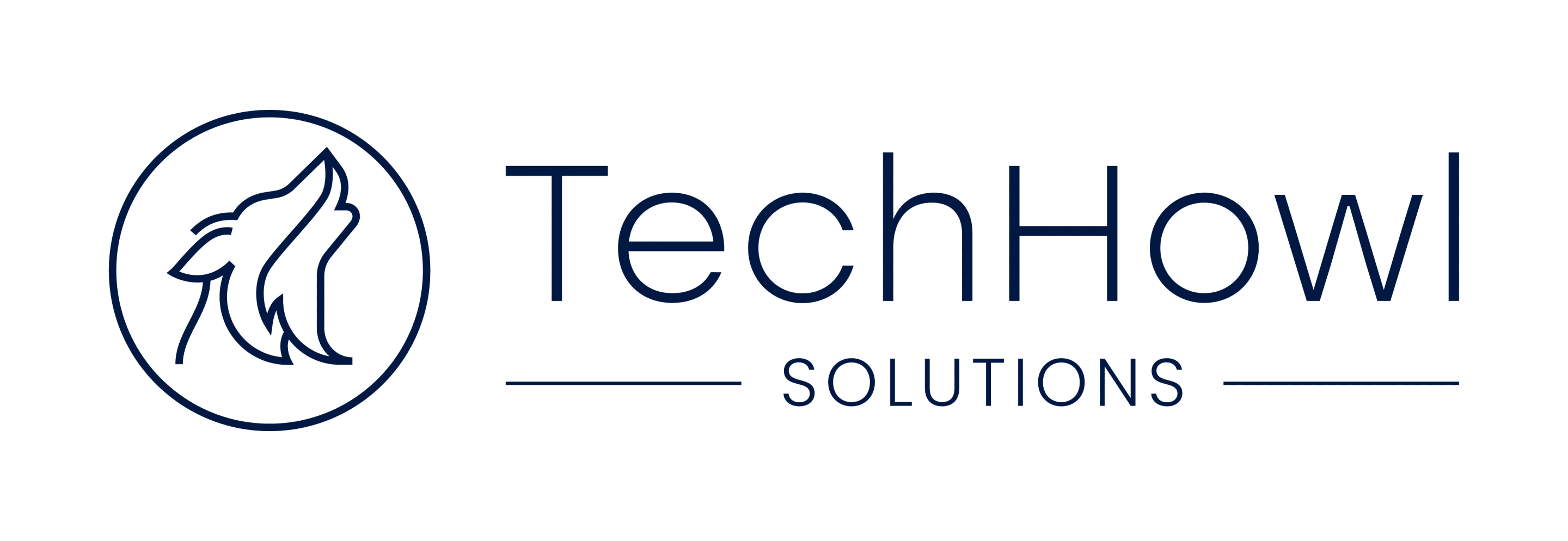 TechHowl Solutions logo in color with a transparent background and icon